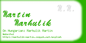 martin marhulik business card